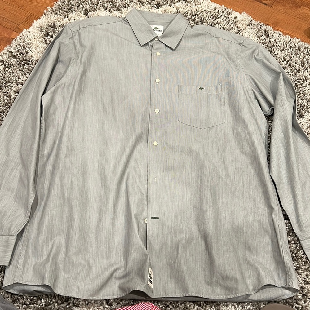 Lacoste Gray Button Down